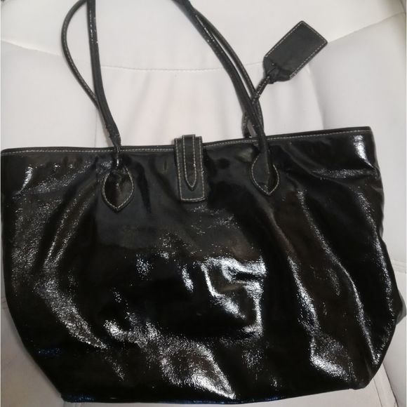 Dooney & Bourke❤Tote Shoulder Bag Black Patent Leather Gorgeous Bag - Picture 4 of 11